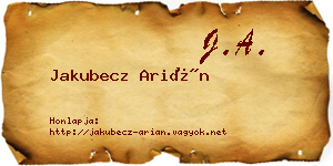 Jakubecz Arián névjegykártya